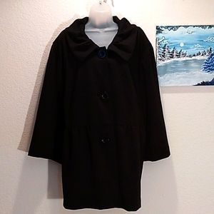 SALE! SANDRO BIG BUTTON RUFFLE COLLAR PEPLUM COAT